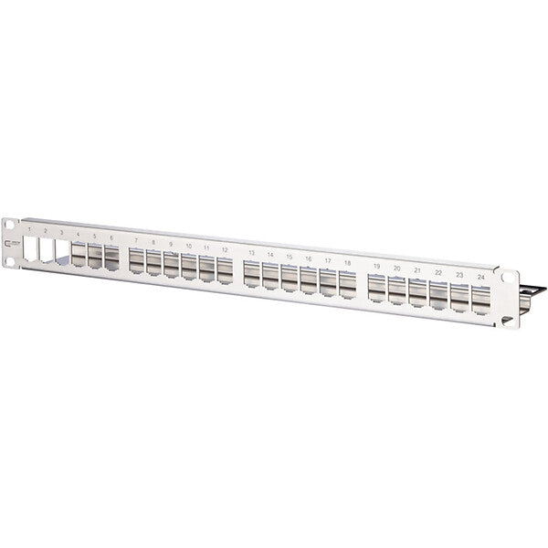 METZ CONNECT Patchfeld modul 24Port 1HE Edelstahl leer TN MPP24-Edst-leer
